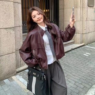 2025爆款 皮衣驼绒内胆保暖大气