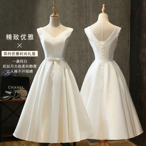 V领大方宴会显瘦伴娘姐妹晚礼服
