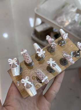 白色芭蕾2025新款ins夏季可爱优雅纯手工穿戴甲定制甲型尺码包邮