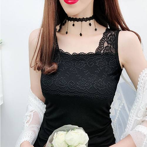 蕾丝花边莫代尔吊带背心甜美女