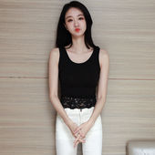 百搭内搭纯色无袖 打底衫 上衣薄 韩版 莫代尔背心女蕾丝2024春夏新款