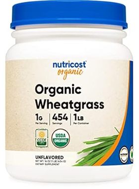 Nutricost Organic Wheatgrass Powder 1 LB - Non-GMO Superfood