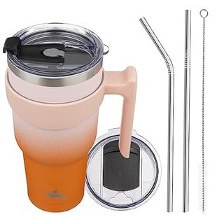 and with Insulated Straw Handle Tumbler Lid