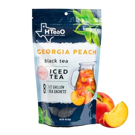 HTeaO Iced Tea Sachets- Georgia Peach Black Tea Mix for