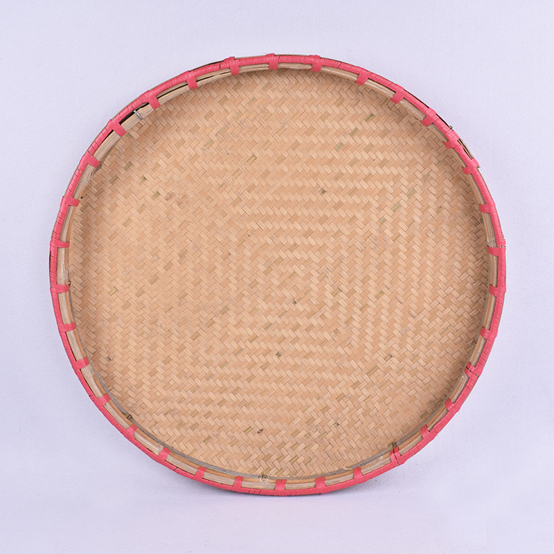 竹编筛子手工竹匾水果菜筐有孔无孔圆簸箕农家竹米筛晾晒竹扁包邮