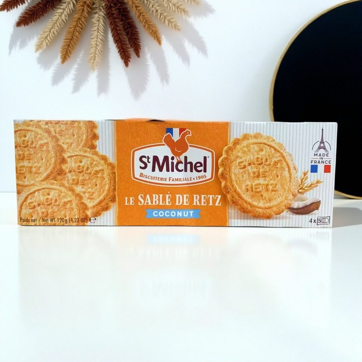 临期特价裸价 法国进口圣米希尔椰香曲奇饼干 黄油饼干120g