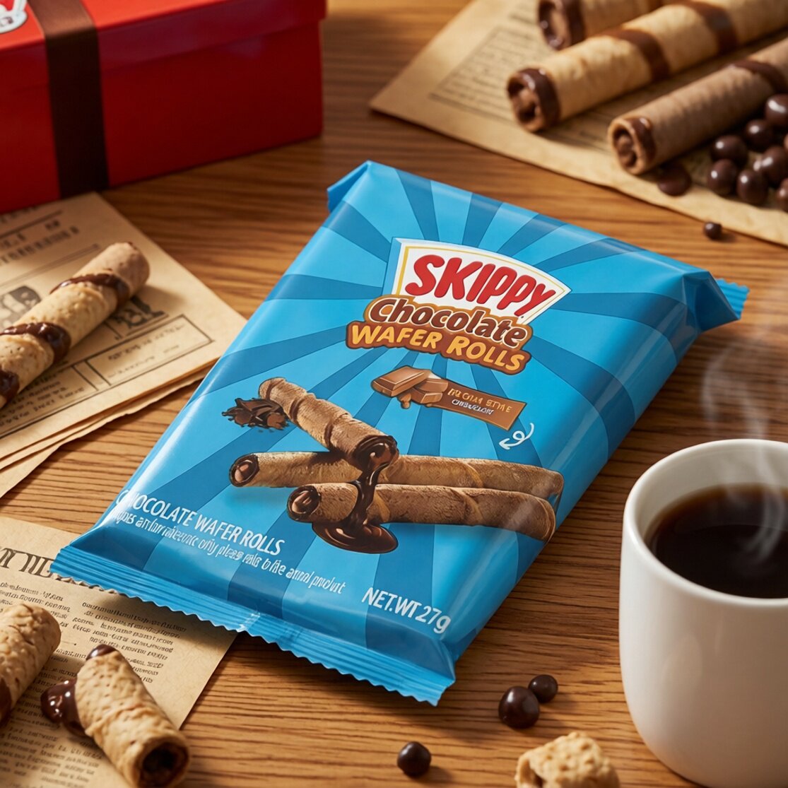 【限用日期2026.8.4】印度尼西亚进口 四季宝 巧克力味夹心卷饼干