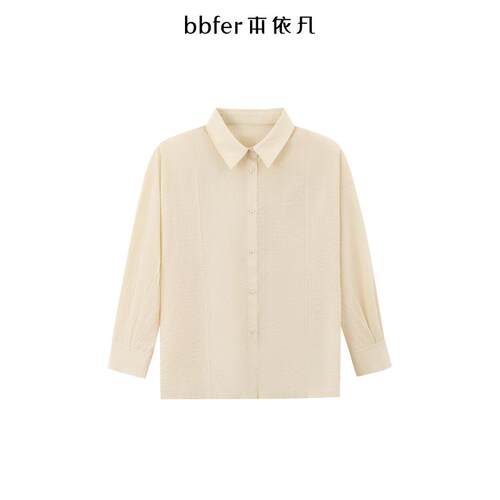 bbfer本依凡春季衬衫女衬衣外套显瘦宽松通勤翻领透气WYSCY1139