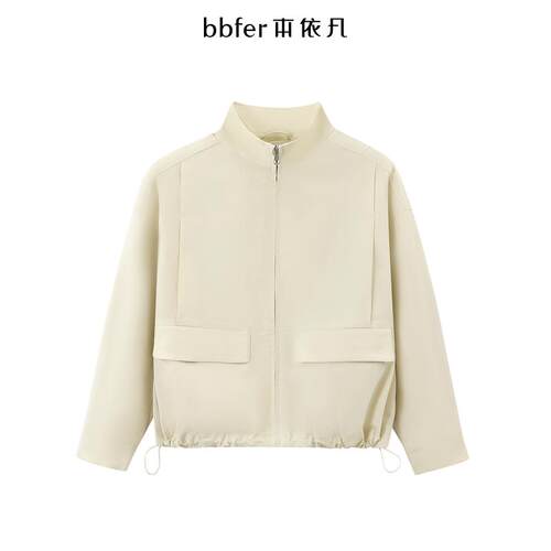 bbfer本依凡春季夹克衫外套女小众设计高领新款休闲无帽WYSWT0146