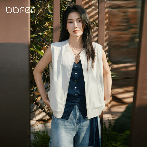 [66号公路]bbfer本依凡WTSWT0164秋季酷柔软马甲外套女简约马夹