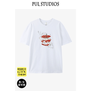 男女潮 体恤半袖 摆你衣道纯棉印花可爱卡通韩系宽松短袖 T恤打底衫