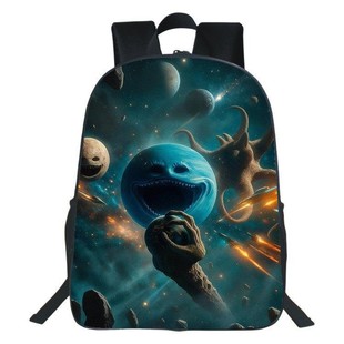 恐怖月亮吞星大手The Moon Woke Up卡通动漫书包月亮活了儿童书包