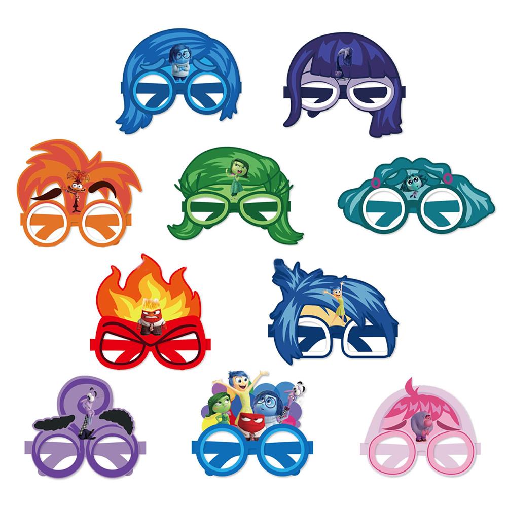 头脑特工队第二季2纸眼镜拍照道具儿童生日派对装饰品万圣节面具