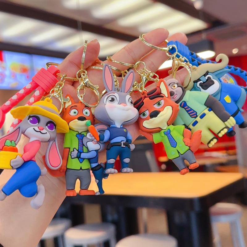 疯狂动物城2钥匙扣兔子警官朱迪狐尼克动漫周边卡通儿童书包挂件