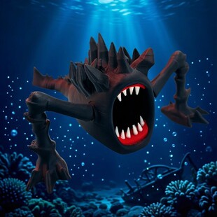 变异红嘴吞海者恶魔食天者模型关机可动3D打印深海巨兽触手怪模型