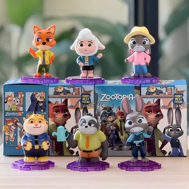 疯狂动物城2周边手办站姿朱迪尼克狐狸树懒兔警官公仔盲盒玩具