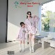 母女条纹衬衫 韩系时尚 套装 新款 百褶裙两件套潮 春夏季 亲子装