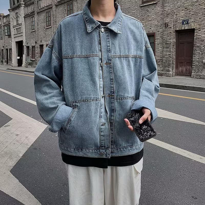 N13春秋宽松牛仔外套男潮流韩版夹克百搭港风ins上衣服P65,男装工装外套,星座1615-1