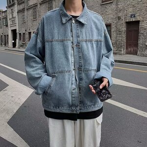 N13春秋宽松牛仔外套男潮流韩版夹克百搭港风ins上衣服P65图片
