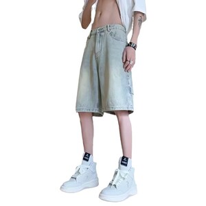 D3985 男士夏季半松紧休闲五分牛仔短裤P42图片