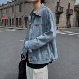N13春秋宽松牛仔外套男潮流韩版夹克百搭港风ins上衣服P65，男装工装外套，星座1615-1