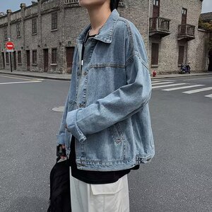 N13春秋宽松牛仔外套男潮流韩版夹克百搭港风ins上衣服P65图片