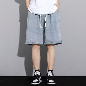 D3983 水洗牛仔短裤男夏季新款宽松直筒裤五分裤百搭休闲裤P35图片