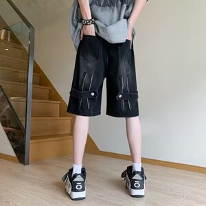 D3985 男士夏季半松紧休闲五分牛仔短裤P42图片