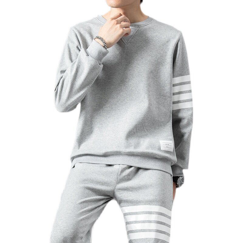 W21春季新款男士圆领卫衣无帽宽松休闲套头上衣.P45模特图,男装卫衣,星座1615-1