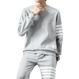 W21春季新款男士圆领卫衣无帽宽松休闲套头上衣.P45模特图，男装卫衣，星座1615-1