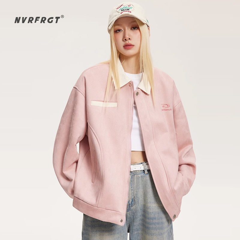 CASEYBOY秋季美式嘻哈麂皮绒外套男女高街潮牌刺绣慵懒风情侣夹克