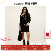 季 末7折起 bash春季 法式 气质针织黑色连衣裙1H25CHEI