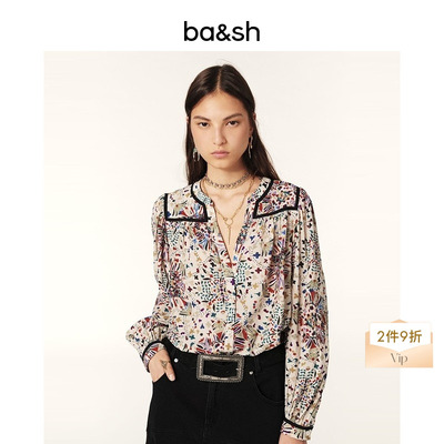 ba&sh印花剪刀领复古法式上衣