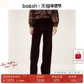 女长裤 1H25VILY bash春季 简约纯色灯芯绒直筒休闲裤 季 末7折起