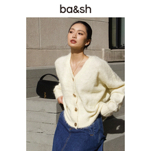 【2件8折】bash冬季法式羊驼毛软糯慵懒休闲针织开衫毛衣1H24THEU