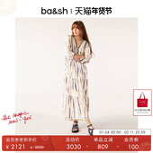 休闲印花连衣裙女装 bash春季 波西米亚风扎染法式 裙子长裙1E24ISOL