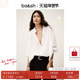2件8折 bash法式 宫廷风长袖 松弛花边领白色衬衫 上衣1E25TABB