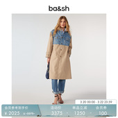 风衣设计感休闲风外套1E24TOMY 牛仔拼接外套中长款 bash春季 法式