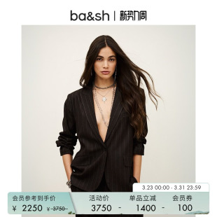 竖条纹廓形西装 气质简约通勤正装 外套女1H25HOCE 法式 bash春季