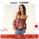 bash春季 1H25RUSH 一字肩上装 法式 气质女士上衣度假风碎花露肩小衫