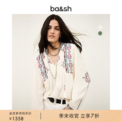 【季末7折】bash2026新款夏季波西米亚民族风衬衫女上衣1E26TILT