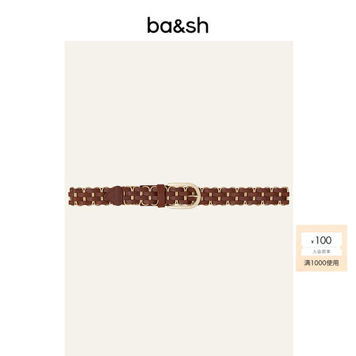bash2026新款复古编织拼接皮带女简约日常休闲风腰带配饰2E26BECK
