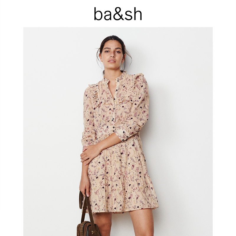 bash法式夏季在逃公主碎花裙法式收腰连衣裙女 bash1E22BELL