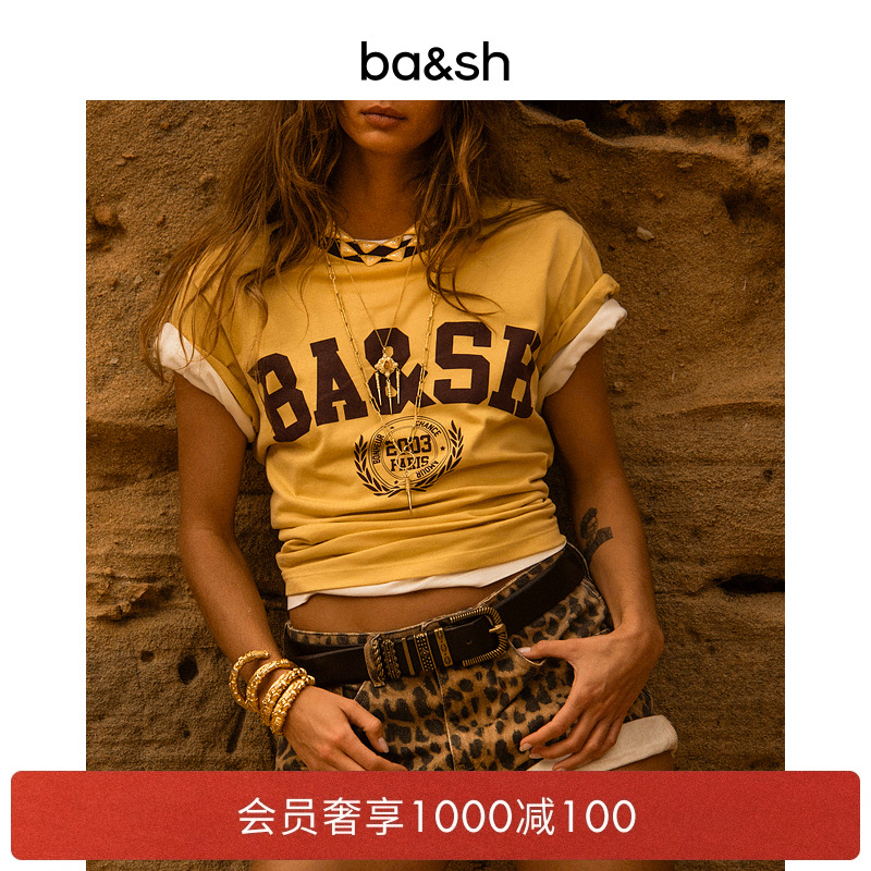 bash2025新款夏季法式休闲T恤短袖1H25IONI
