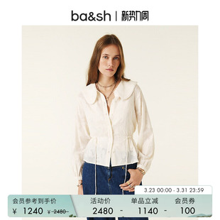 上衣衬衫 bash春季 法式 贴布提花内搭衬衣娃娃领长袖 1H24NERE 衬衫