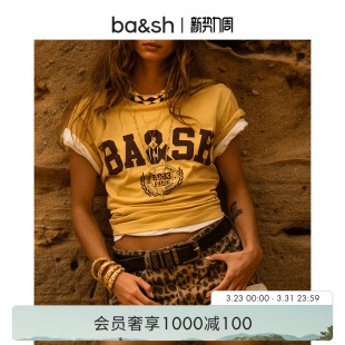 复古数字休闲宽松棉质T恤短袖 法式 bash春季 1H25IONI 戚薇同款