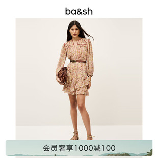 bash春季 度假风法式 连衣裙v领碎花连身裙1E25LOLY 杨采钰同款