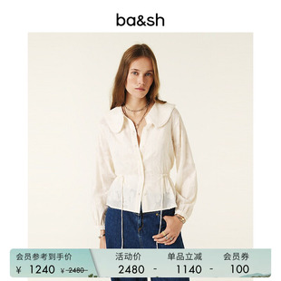 法式 bash春季 衬衫 贴布提花内搭衬衣娃娃领长袖 1H24NERE 上衣衬衫