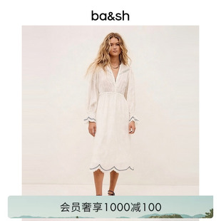 bash2026新款 法式 温柔度假风镂空刺绣女士长袖 连衣裙1E26PRIS 春季