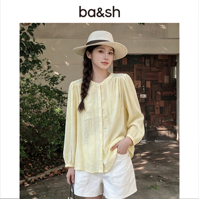 【季末7折】bash2026新款夏季法式清新刺绣衬衫棉质上衣1E26DUHA
